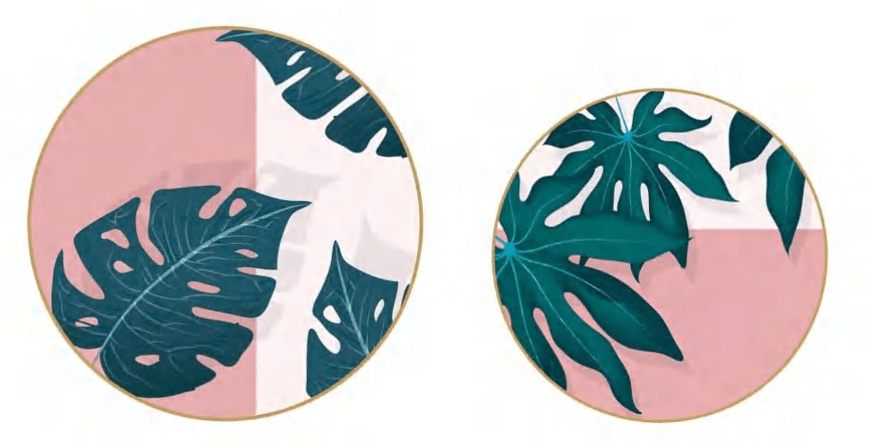 Pink & Leaves detail image