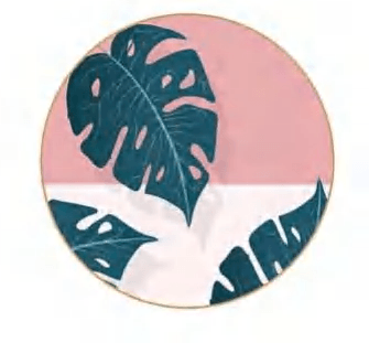 Pink & Leaves detail image